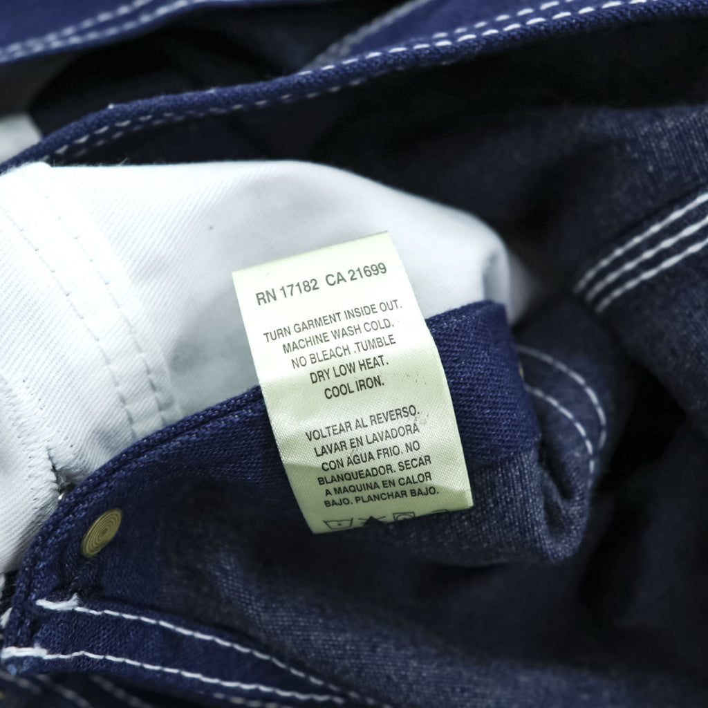 BIG SMITH Cotton Carpenter Bib Overalls W36 L30 Navy Contrast Stitch