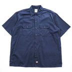 Dickies Men's Short Sleeve Work Shirt Navy XL Two Pocket 2010s