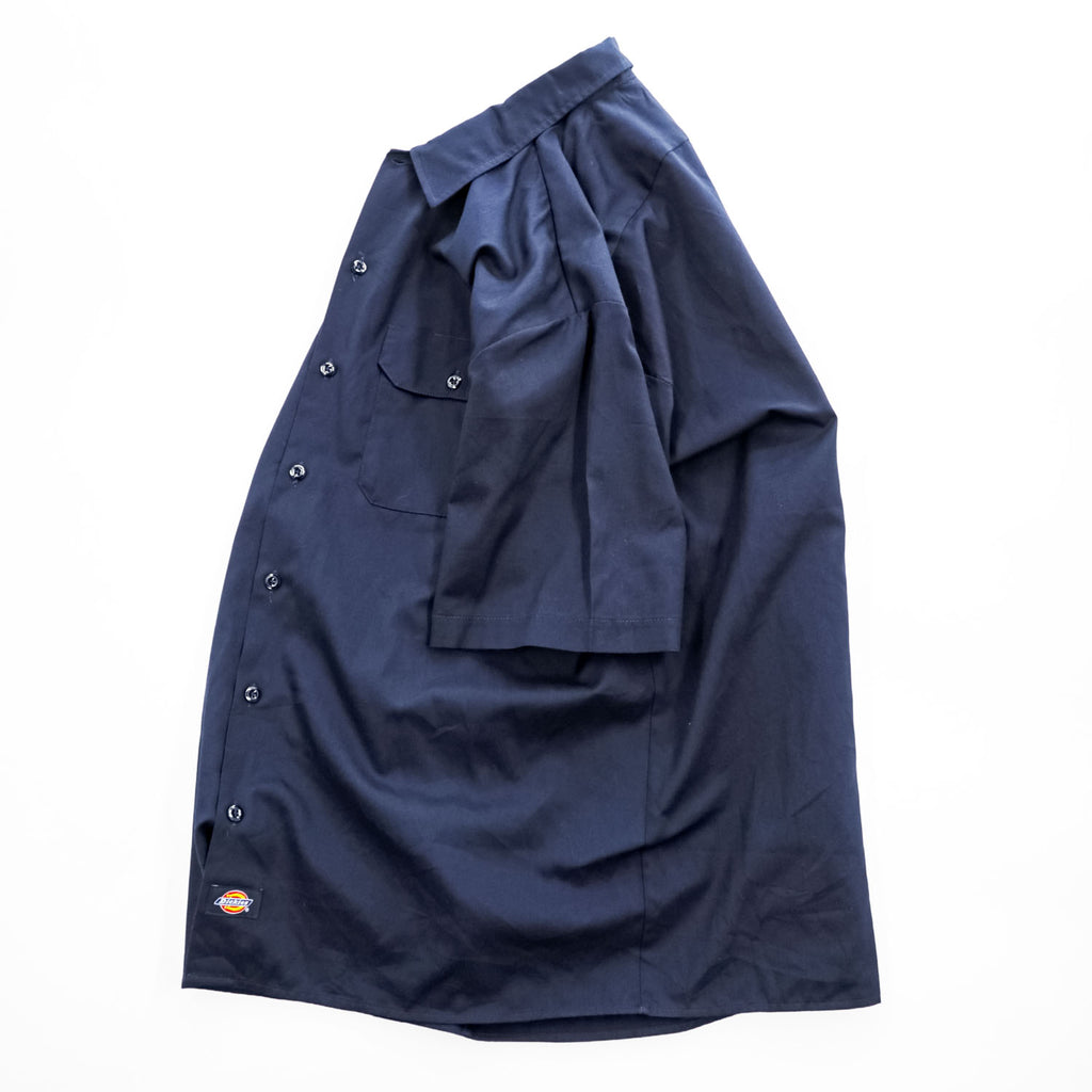 Dickies Men's Short Sleeve Work Shirt Navy XL Two Pocket 2010s