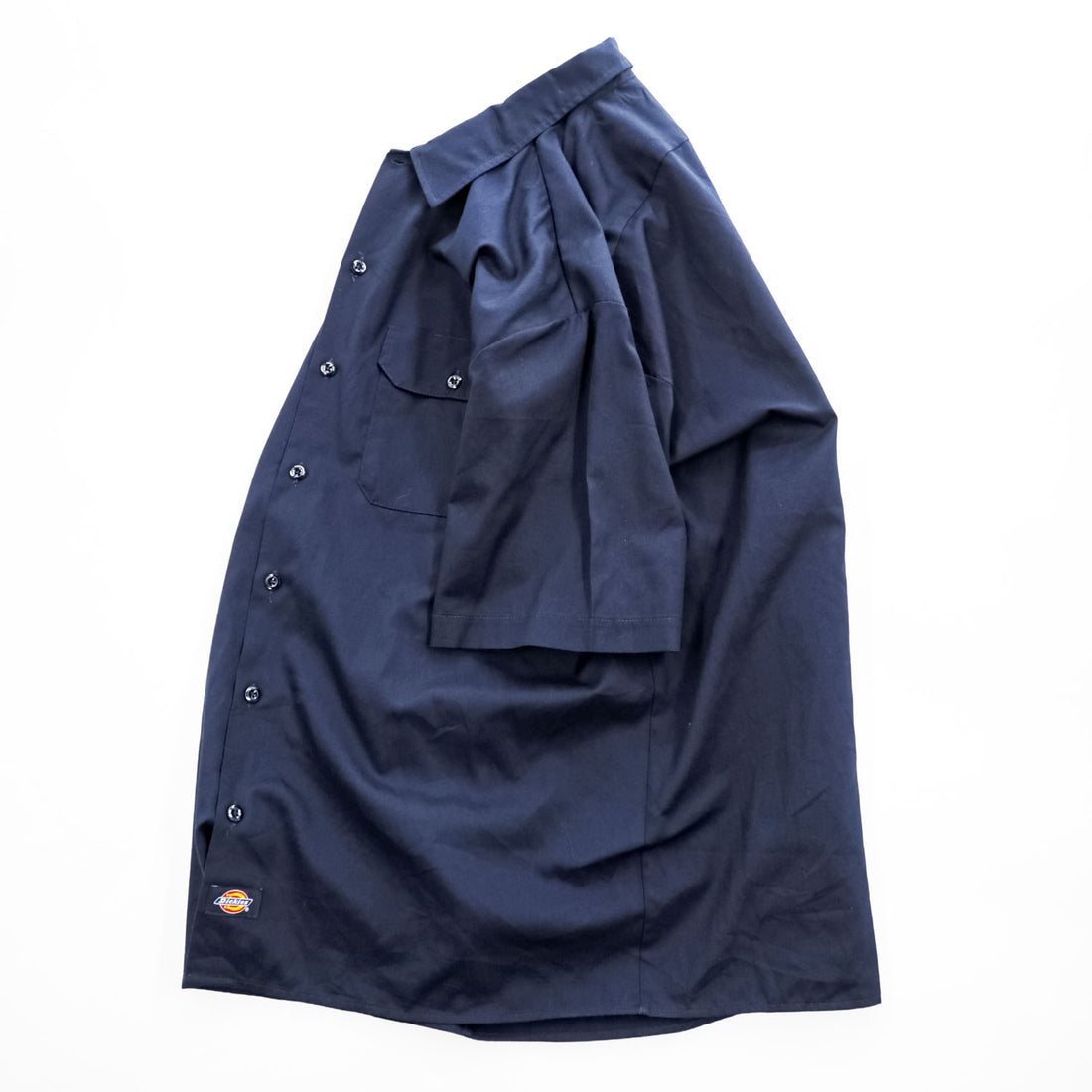 Dickies Men's Short Sleeve Work Shirt Navy XL Two Pocket 2010s