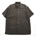 NAUTICA Silk Cotton Short Sleeve Shirt XL Dark Brown Embroidered Logo