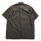 NAUTICA Silk Cotton Short Sleeve Shirt XL Dark Brown Embroidered Logo