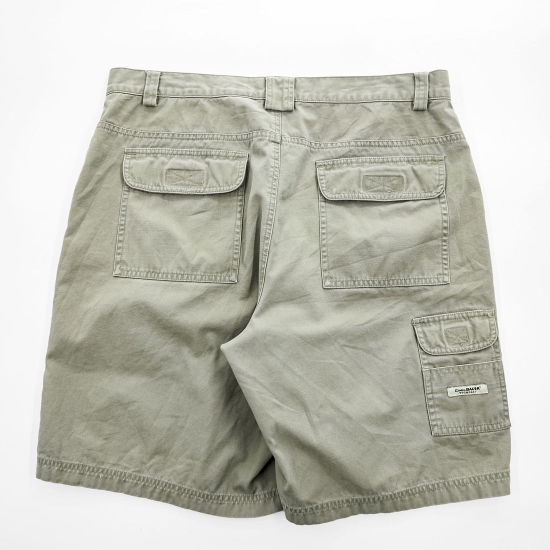 Eddie Bauer Men's Cotton Cargo Shorts Khaki Gray Size 35