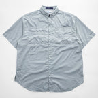 Columbia PFG Tamiami II Men's L Light Gray Short Sleeve Fishing Shirt FM7266 Omni-Shade