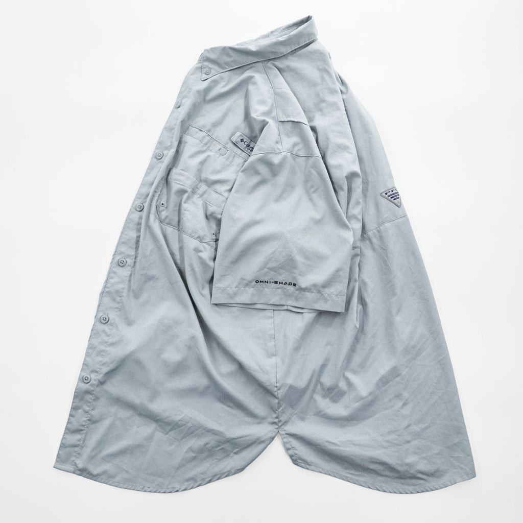 Columbia PFG Tamiami II Men's L Light Gray Short Sleeve Fishing Shirt FM7266 Omni-Shade