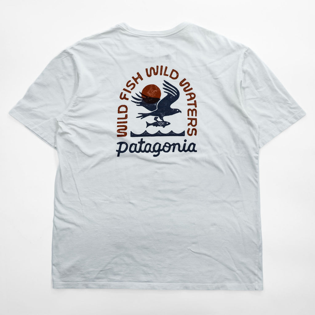Patagonia Wild Fish Wild Waters Organic Cotton Graphic T-Shirt White Size M