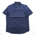 FRENCH CONNECTION Men's Navy 100% Linen Short Sleeve Shirt Size L Classic Fit