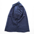 FRENCH CONNECTION Men's Navy 100% Linen Short Sleeve Shirt Size L Classic Fit