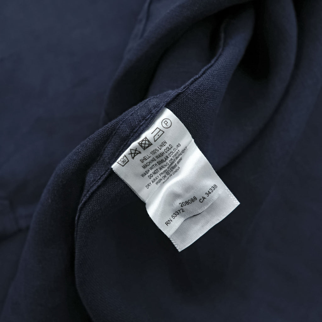 FRENCH CONNECTION Men's Navy 100% Linen Short Sleeve Shirt Size L Classic Fit
