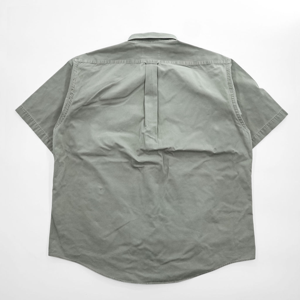 FILSON Men's Short Sleeve Work Shirt Gray Green Size L Double Flap Pockets