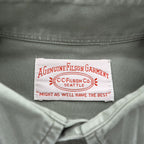 FILSON Men's Short Sleeve Work Shirt Gray Green Size L Double Flap Pockets