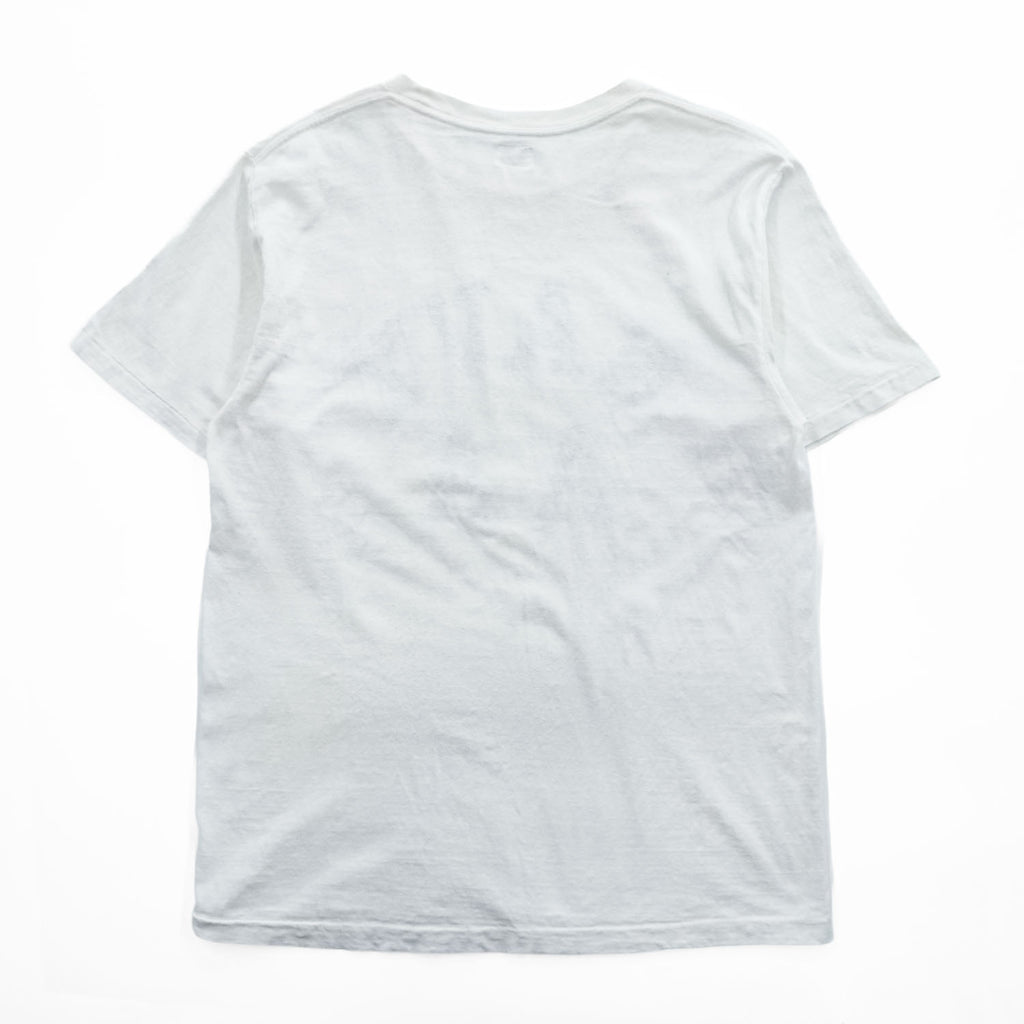 DUBBLE WORKS ( WAREHOUSE ) 日本製 Tシャツ L ホワイト シングルステッチ NAVY AA 染み込みプリント