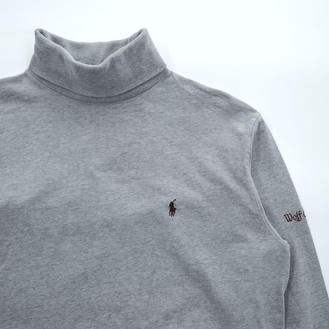 Polo Ralph Lauren 90年代 タートルネック 長袖 ロングスリーブ Tシャツ L グレー ポニー 刺繍