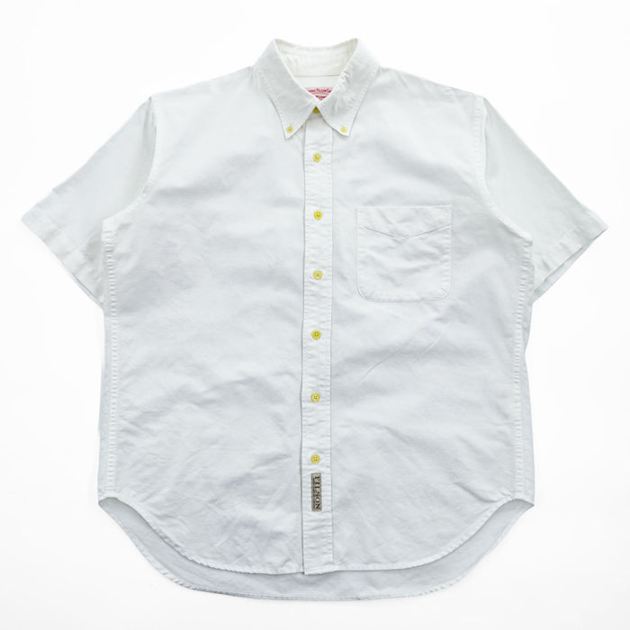 FILSON 半袖 ボタンダウンシャツ S ホワイト オックスフォード 胸ポケット
