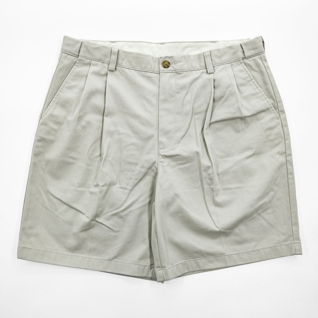 L.L.Bean 2タック プリーツショーツ ショートパンツ L ベージュ COMFORT WAIST 240259
