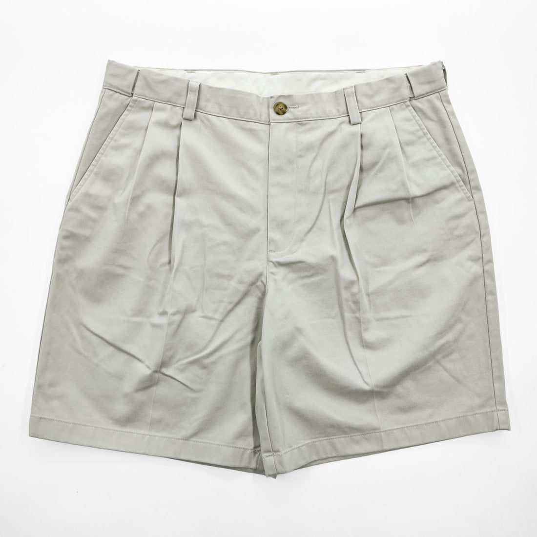 L.L.Bean 2タック プリーツショーツ ショートパンツ L ベージュ COMFORT WAIST 240259