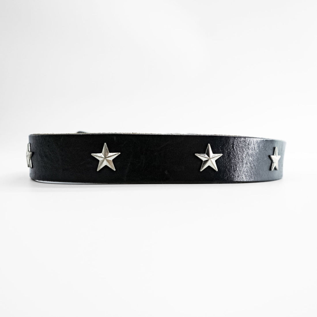 ROTTWEILER スター スタッズ レザー ベルト ブラック シルバー バックル ナロー