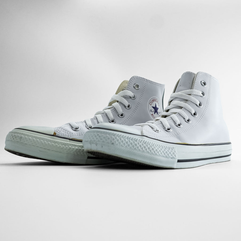 CONVERSE オールスター ALL STAR レザー ハイカットスニーカー 26cm ホワイト 1B907