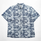reyn spooner 90年代 ヴィンテージ アロハシャツ 半袖シャツ XL インディゴ ブルー 総柄 CLASSIC ビキニタグ ボタンダウン 魚