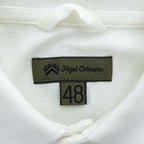Nigel Cabourn 日本製 ポロシャツ M ホワイト 鹿の子 リボン付き 胸ポケット 8030021610