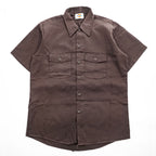 Dickies 90年代 USA製 ヴィンテージ 半袖 ワークシャツ L ブラウン フラップダブルポケット