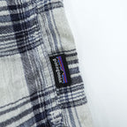 Patagonia オーガニックコットン 半袖チェックシャツ L ホワイト ネイビー 胸ポケット 52921