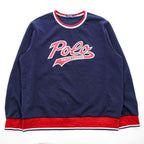 Polo Ralph Lauren クルーネック スウェット トレーナー XL レッド ネイビー リブライン