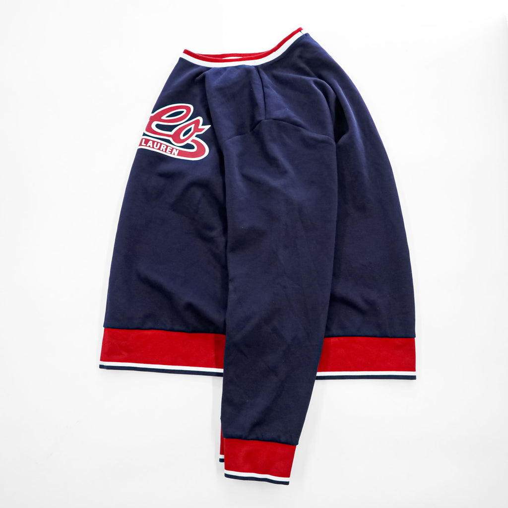 Polo Ralph Lauren クルーネック スウェット トレーナー XL レッド ネイビー リブライン