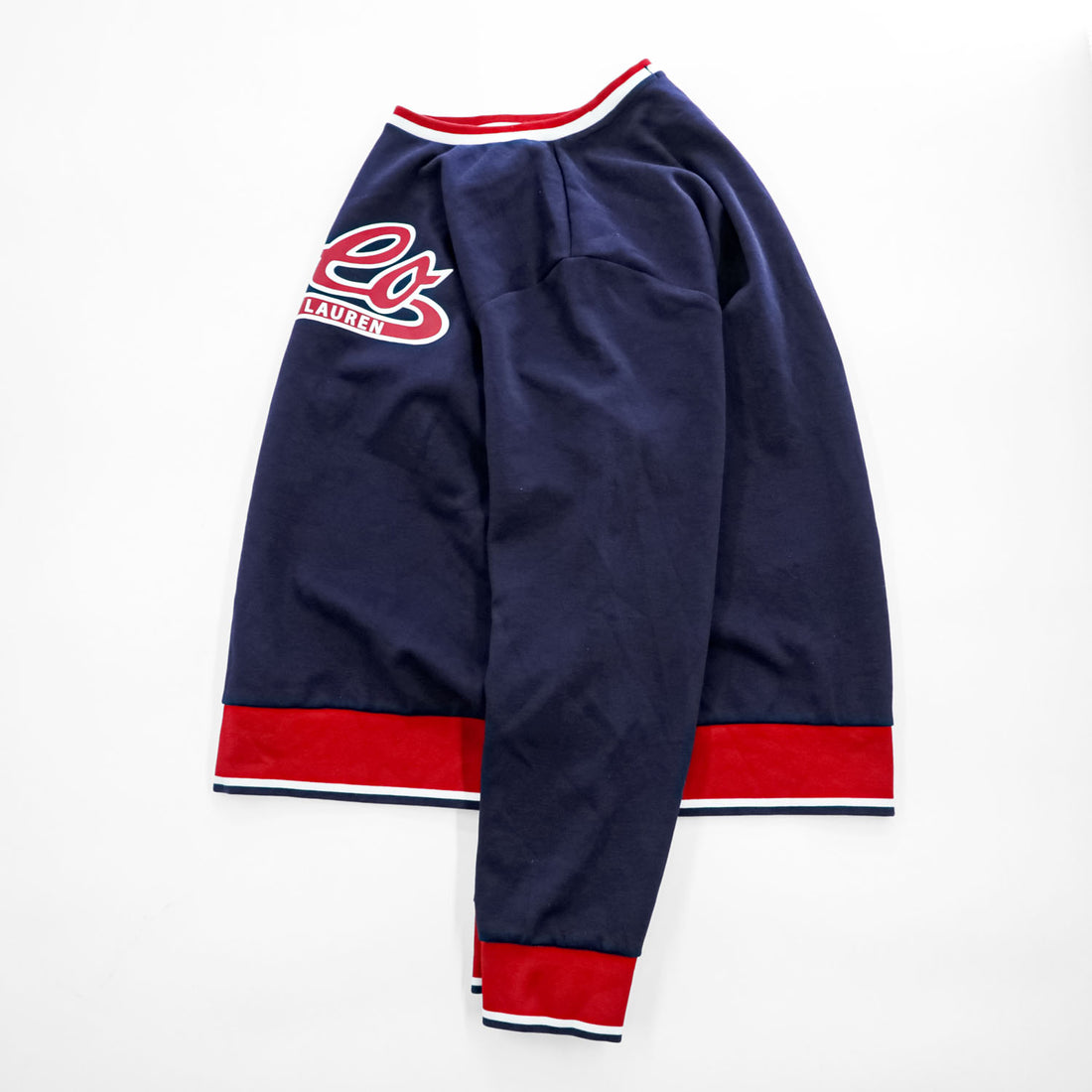 Polo Ralph Lauren クルーネック スウェット トレーナー XL レッド ネイビー リブライン