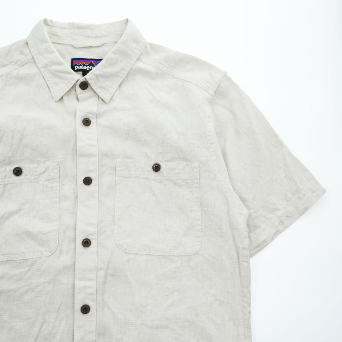 patagonia Back Step Shirt 53139 SP20 Hemp Blend Short Sleeve Shirt Size S Ivory