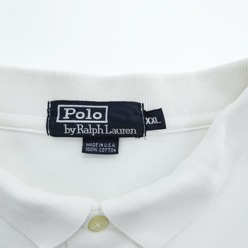 Polo by Ralph Lauren 90年代 USA製 ポニー刺繍 ポロシャツ XXL ビッグサイズ ホワイト