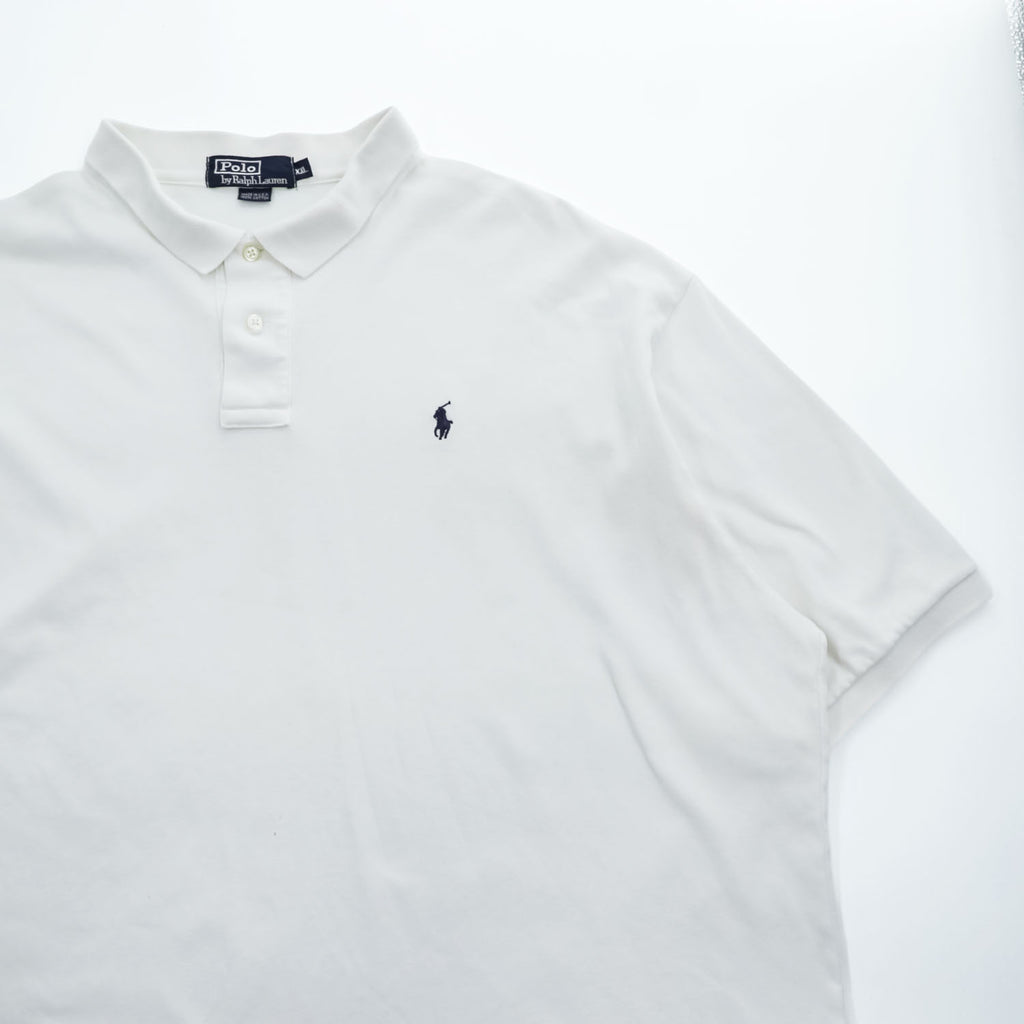 Polo by Ralph Lauren 90年代 USA製 ポニー刺繍 ポロシャツ XXL ビッグサイズ ホワイト