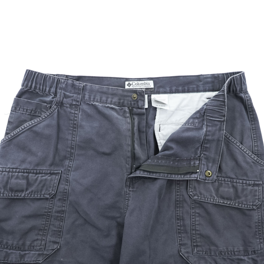 Columbia Men's Cotton Cargo Shorts Size L Navy Gray 2000s