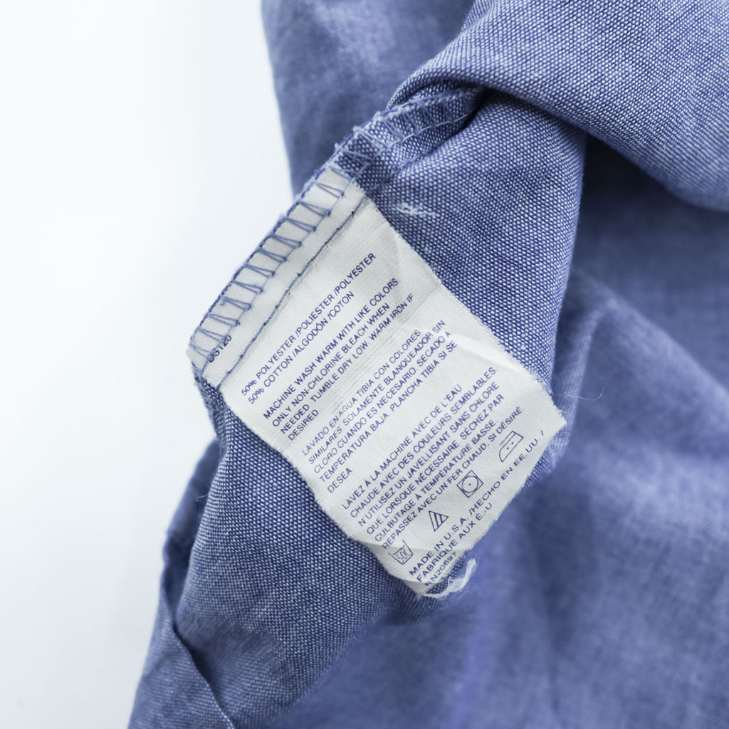 Dickies 90年代 USA製 ヴィンテージ シャンブレー 半袖ワークシャツ XL ブルー ダブルポケット
