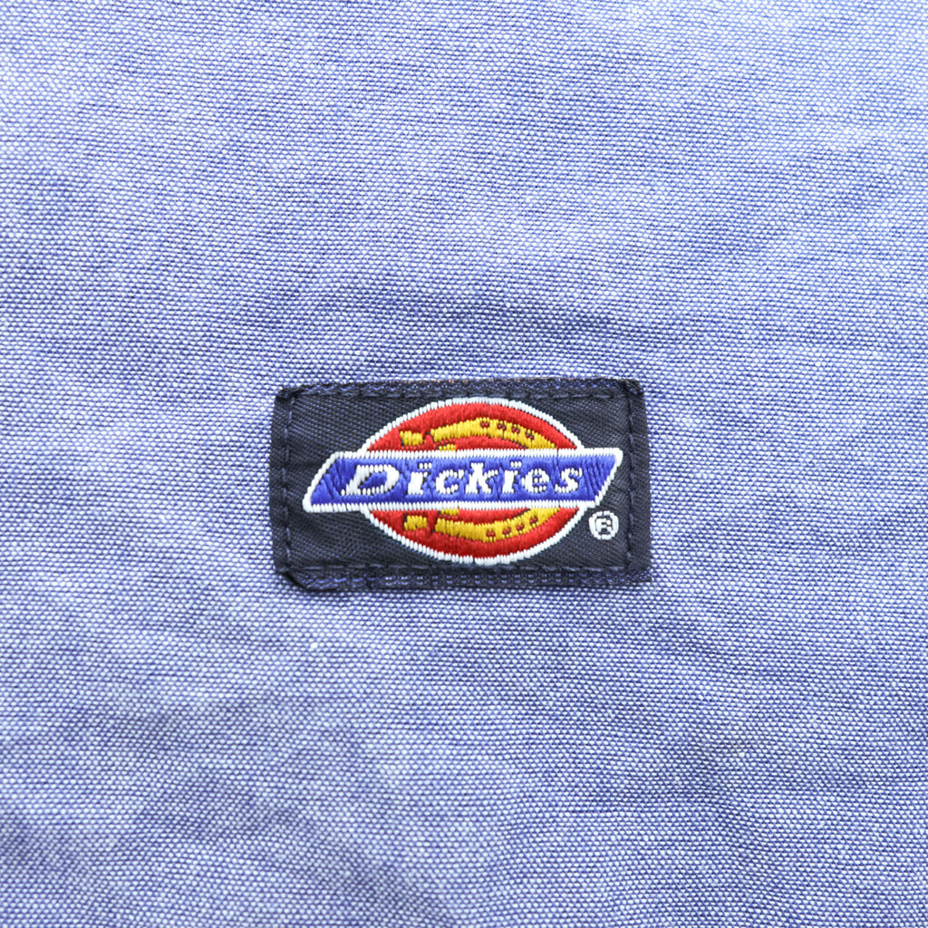Dickies 90年代 USA製 ヴィンテージ シャンブレー 半袖ワークシャツ XL ブルー ダブルポケット