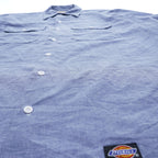 Dickies 90年代 USA製 ヴィンテージ シャンブレー 半袖ワークシャツ XL ブルー ダブルポケット