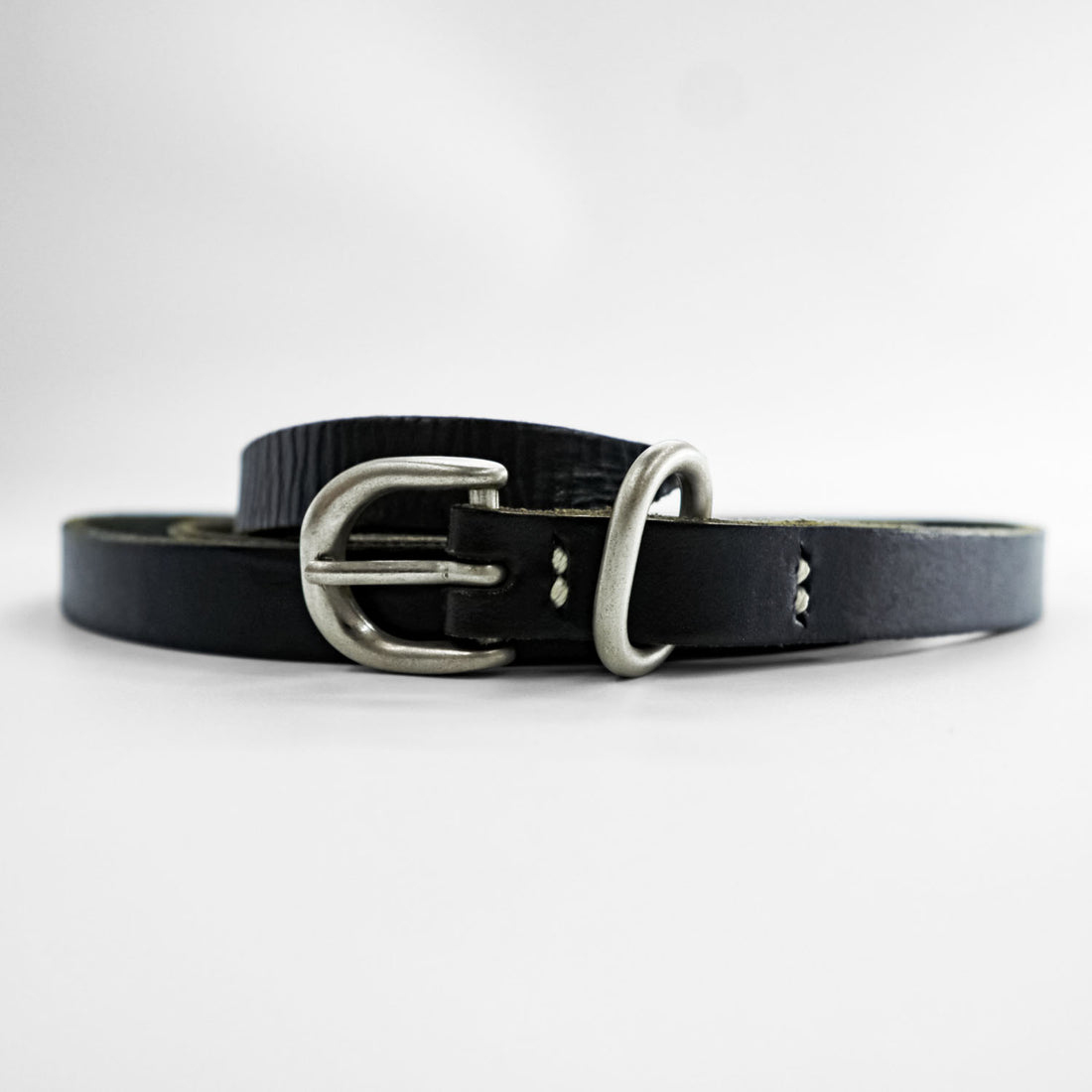 Hender Scheme ナロー レザーベルト 本革 ロング tail belt ブラック シルバーバックル