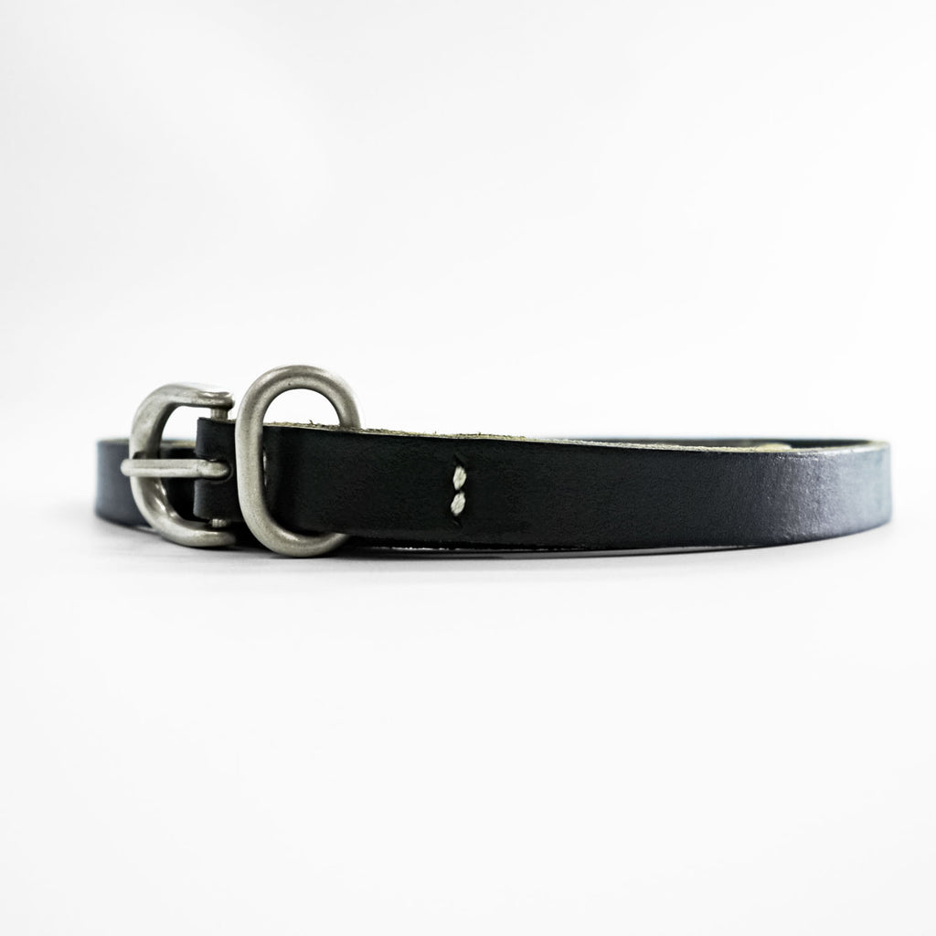 Hender Scheme ナロー レザーベルト 本革 ロング tail belt ブラック シルバーバックル