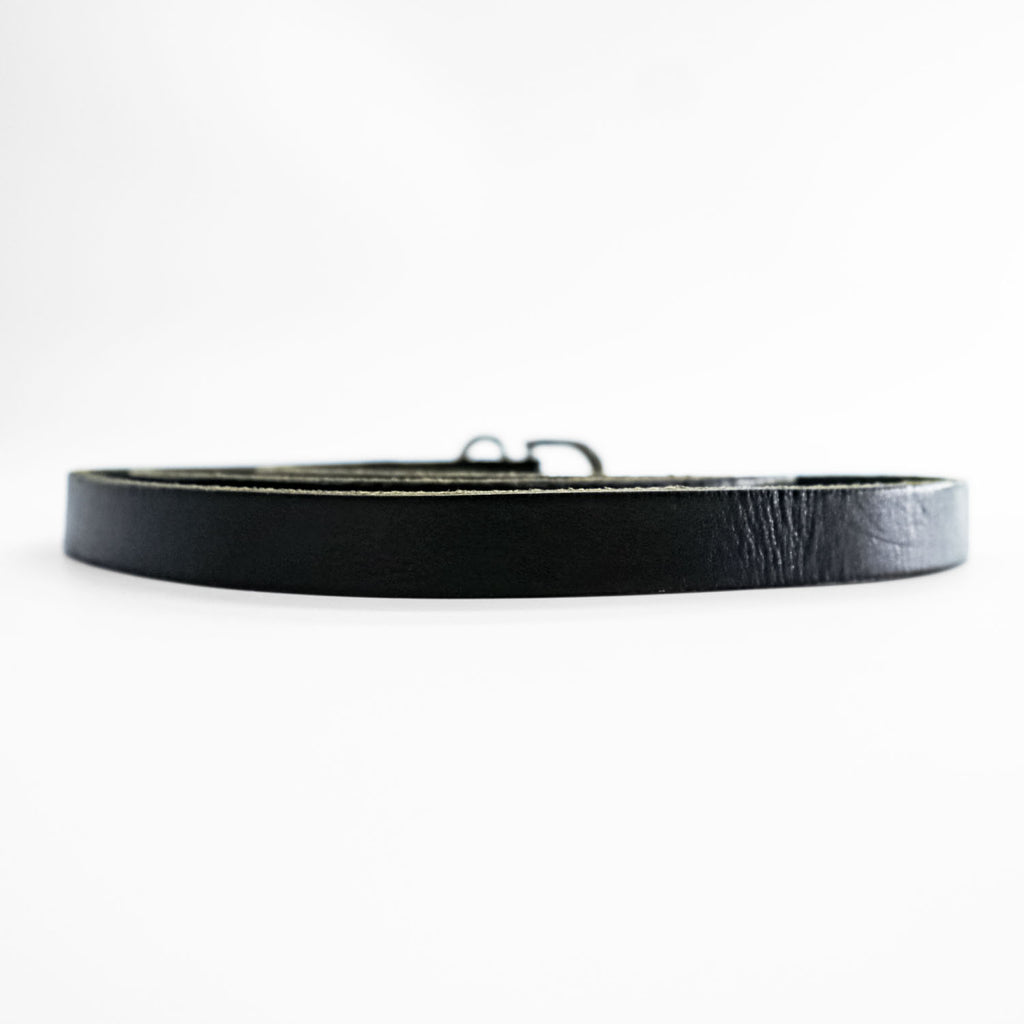 Hender Scheme ナロー レザーベルト 本革 ロング tail belt ブラック シルバーバックル