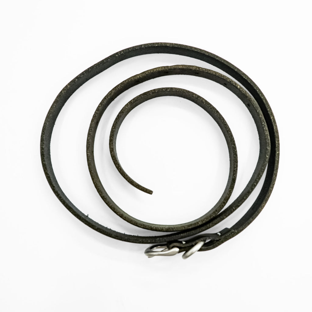 Hender Scheme ナロー レザーベルト 本革 ロング tail belt ブラック シルバーバックル