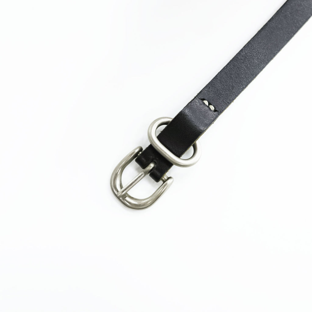Hender Scheme ナロー レザーベルト 本革 ロング tail belt ブラック シルバーバックル