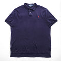 1990s Polo by Ralph Lauren Pony Embroidered Navy Short Sleeve Polo Shirt XL Made in Philippines