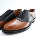 Vintage Dexter 1960s 70s Two Tone Saddle Oxford Shoes Brown Black Leather US 8 C
