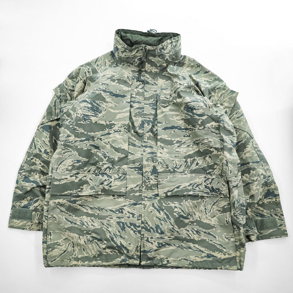 PROPPER INTERNATIONAL 00年代 USAF 米軍 APECS ABUパーカー ミリタリージャケット XL カーキ グリーン ゴアテックス GORE-TEX 防水 ドローコード フード収納 デジタルタイガーカモ 8415-01-547-3562