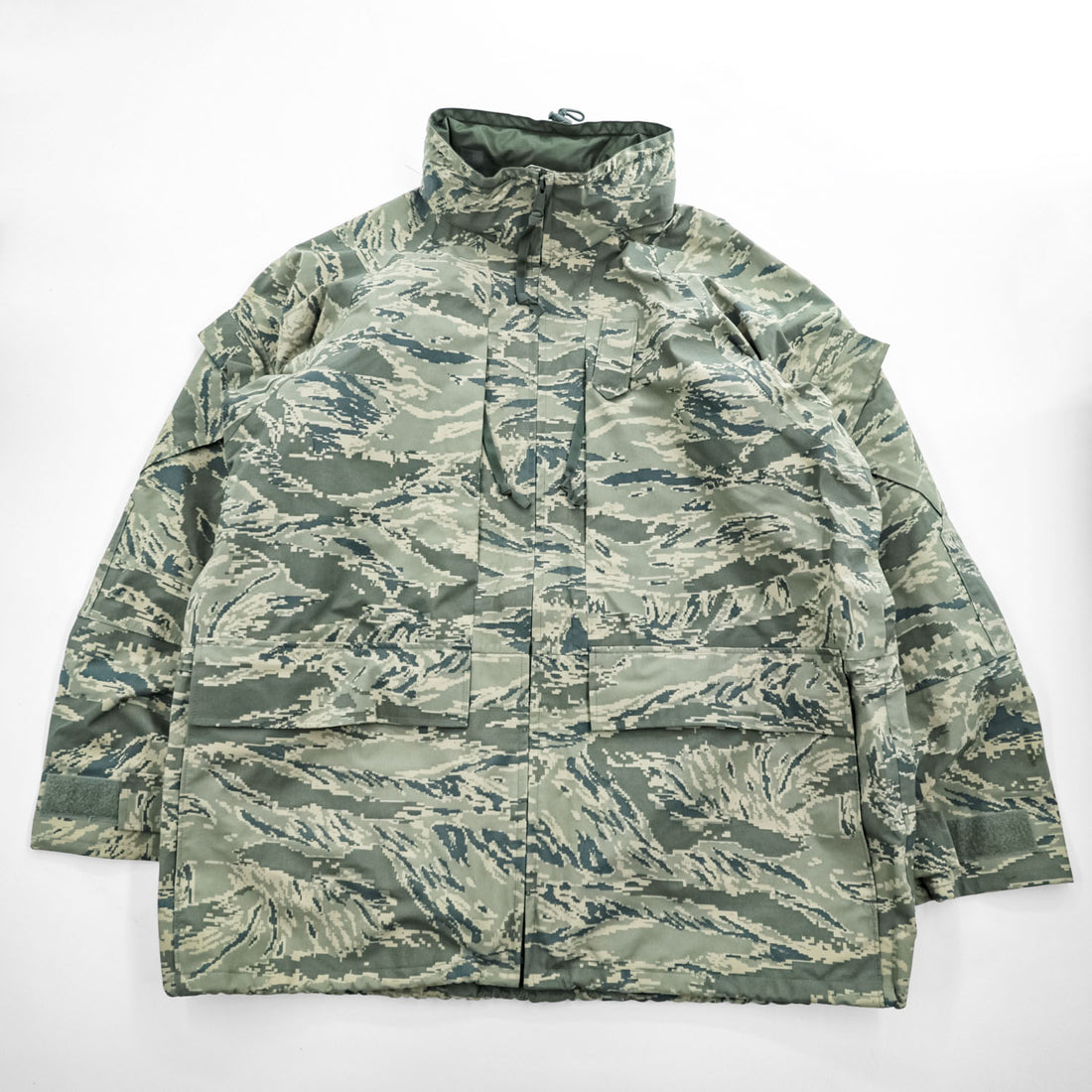 PROPPER INTERNATIONAL 00年代 USAF 米軍 APECS ABUパーカー ミリタリージャケット XL カーキ グリーン ゴアテックス GORE-TEX 防水 ドローコード フード収納 デジタルタイガーカモ 8415-01-547-3562