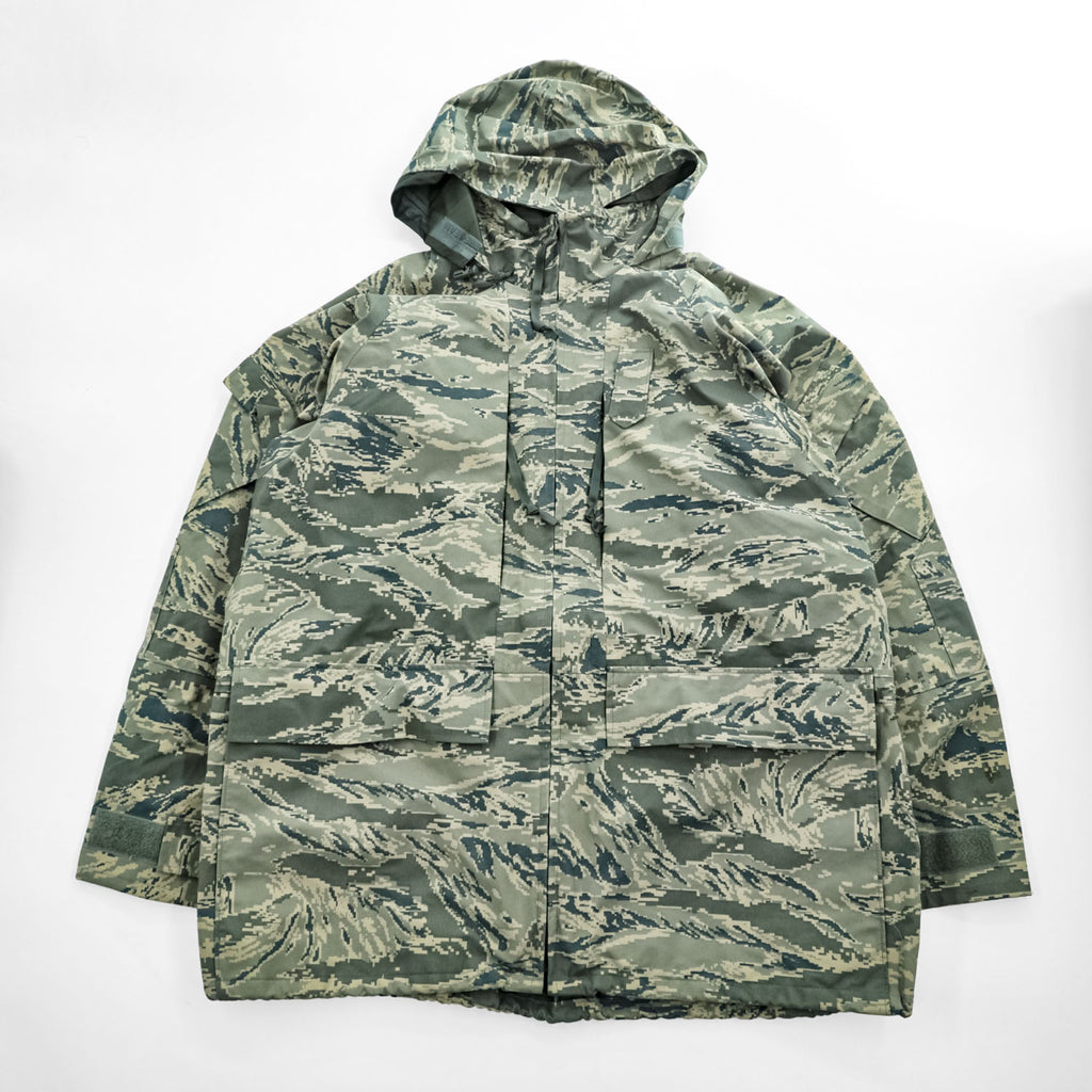 PROPPER INTERNATIONAL 00年代 USAF 米軍 APECS ABUパーカー ミリタリージャケット XL カーキ グリーン ゴアテックス GORE-TEX 防水 ドローコード フード収納 デジタルタイガーカモ 8415-01-547-3562