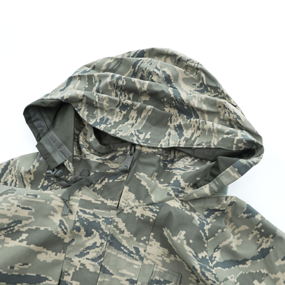 PROPPER INTERNATIONAL 00年代 USAF 米軍 APECS ABUパーカー ミリタリージャケット XL カーキ グリーン ゴアテックス GORE-TEX 防水 ドローコード フード収納 デジタルタイガーカモ 8415-01-547-3562