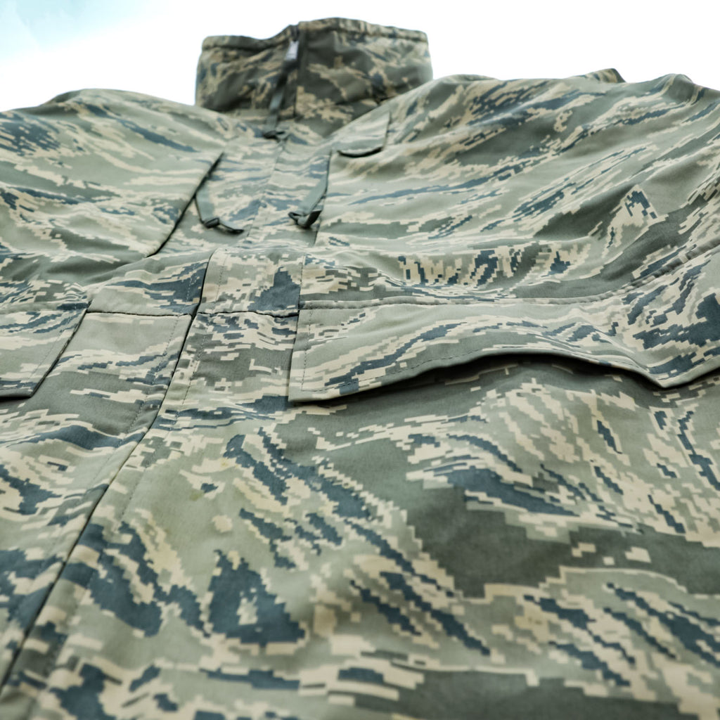 PROPPER INTERNATIONAL 00年代 USAF 米軍 APECS ABUパーカー ミリタリージャケット XL カーキ グリーン ゴアテックス GORE-TEX 防水 ドローコード フード収納 デジタルタイガーカモ 8415-01-547-3562