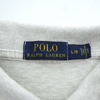 POLO RALPH LAUREN Gray Short Sleeve Cotton Polo Shirt L/G Pony Logo