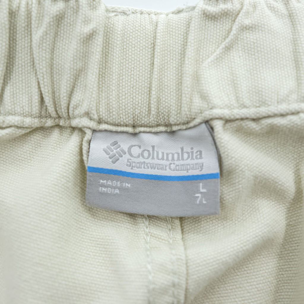 Columbia PFG ダック地 フィッシングカーゴショーツ ショートパンツ L ベージュ キャンバス FM4012